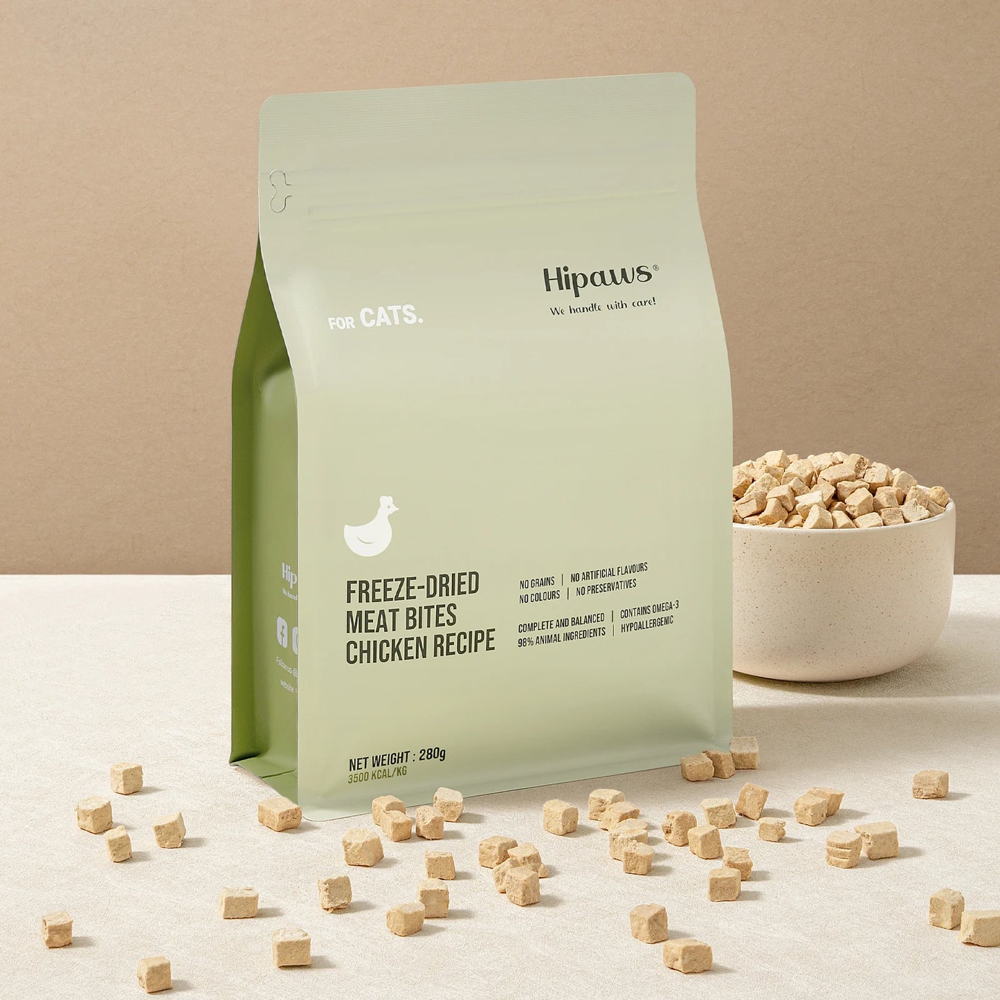 HIPAWS Freeze-Dried High-Protein Cat Food – Grain-Free, Low-Allergen Complete Nutrition for All Life Stages