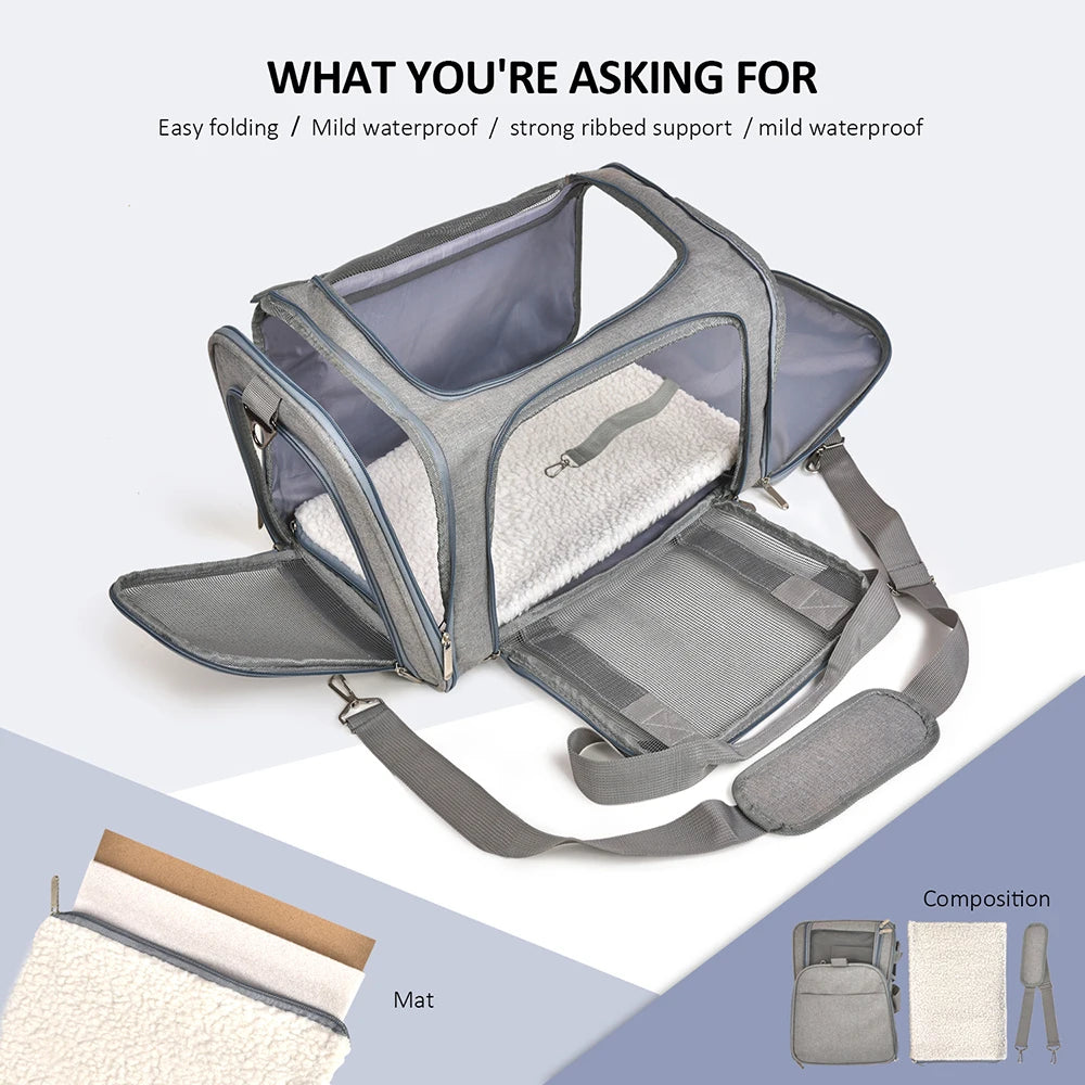 Soft Dog & Cat Travel Carrier Backpack: Comfortable and Secure Pet Backpack for Travel