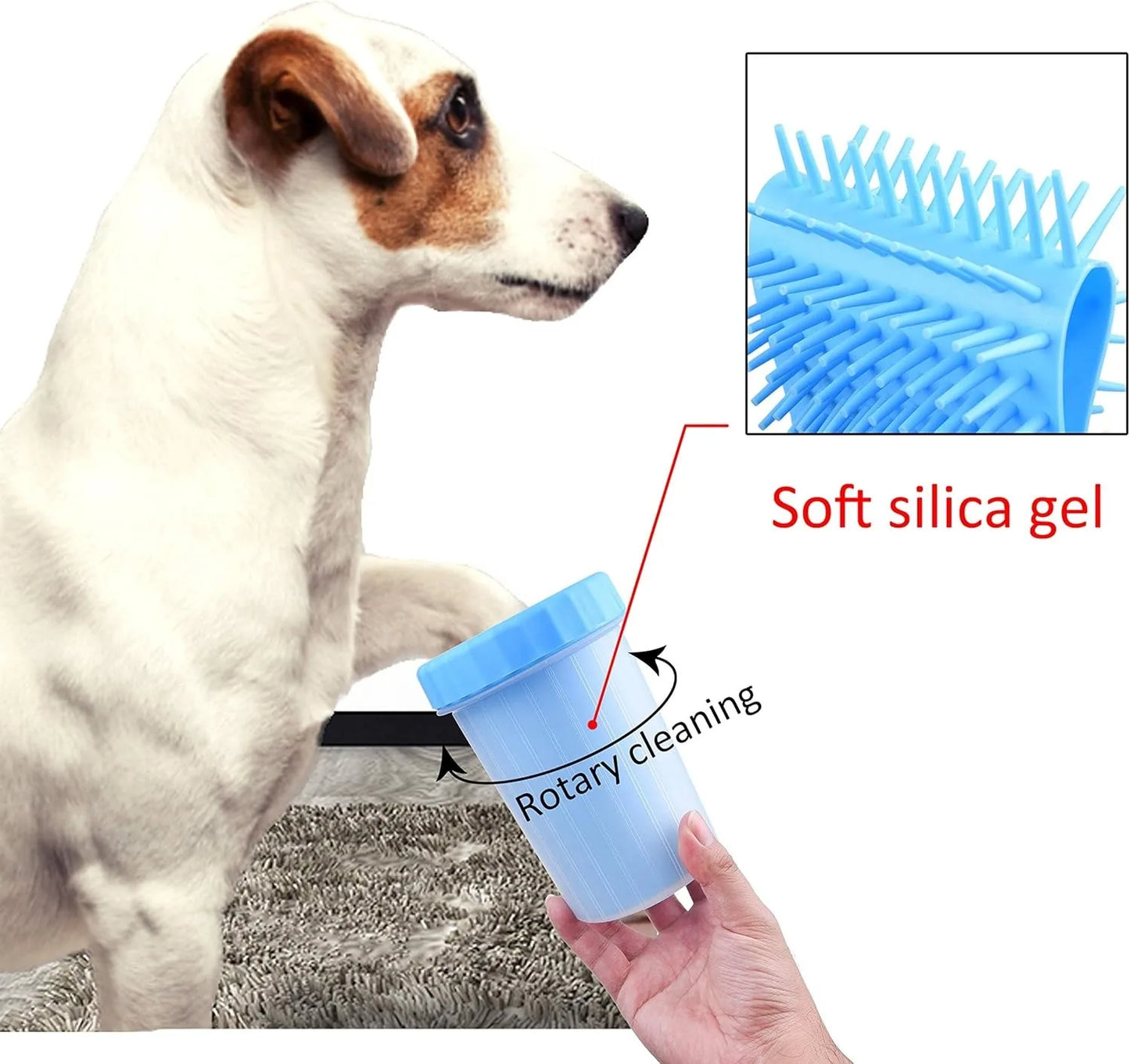 Paw Cleaner for Dogs: Medium Dog Paw Washer Cup for Muddy Paws Portable Pet Foot Cleaner with Soft Bristles
