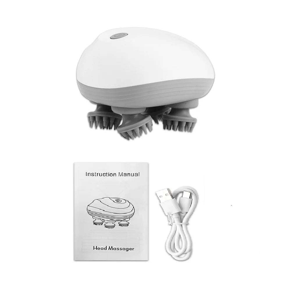 Electric Head Scalp Massager with 4 Kneading Modes – Relax and Soothe Your Scalp