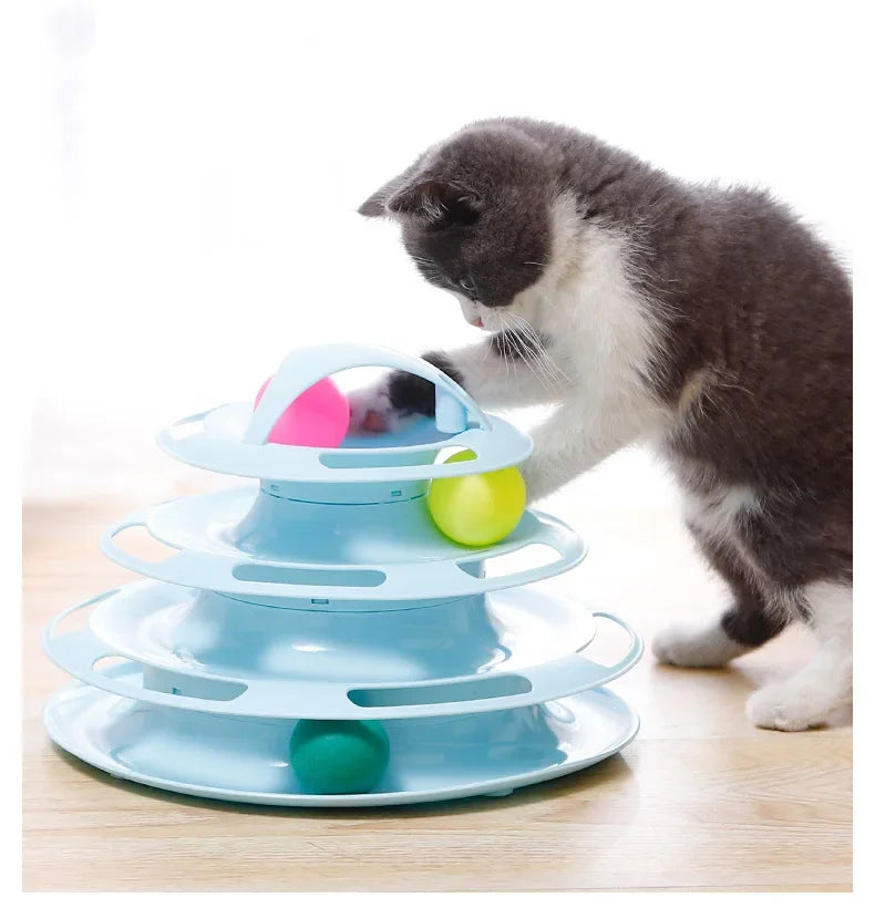 Roller Balls Interactive Cat Tower Toy: Engaging Play and Exercise for Your Cat
