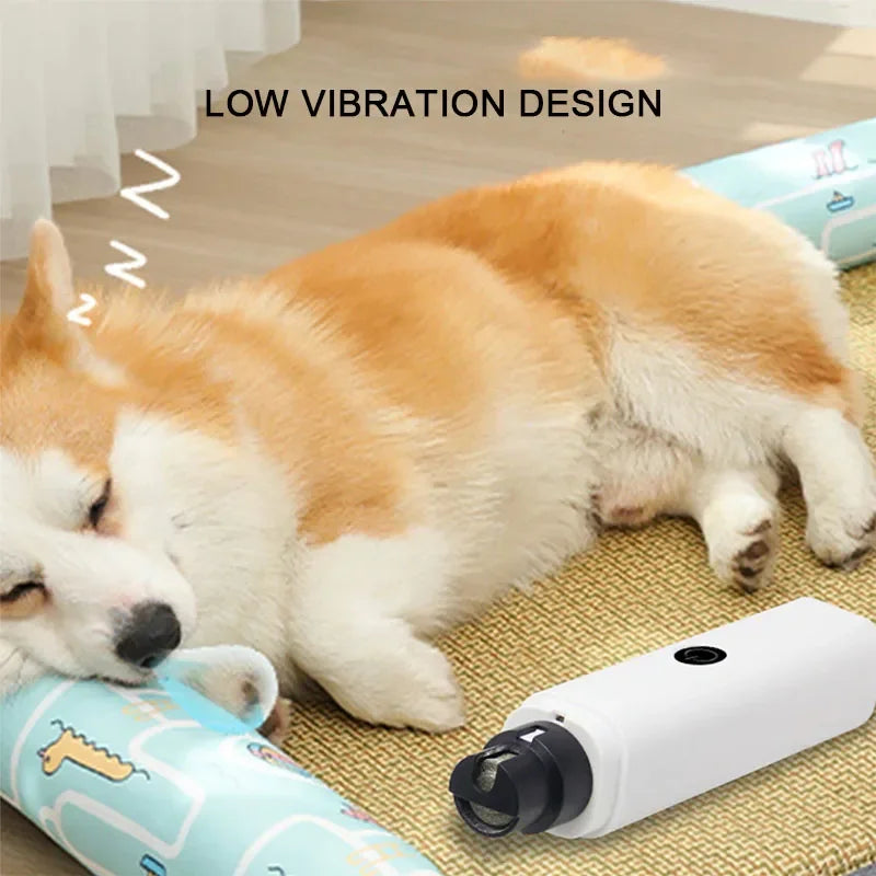 Rechargeable Electric Dog Nail Clippers with LED Light – Quiet Nail Grinder for Pets