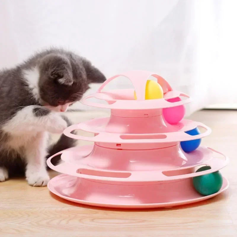 Roller Balls Interactive Cat Tower Toy: Engaging Play and Exercise for Your Cat