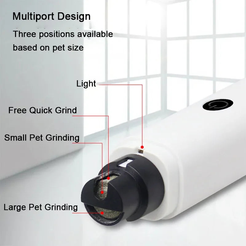 Rechargeable Electric Dog Nail Clippers with LED Light – Quiet Nail Grinder for Pets