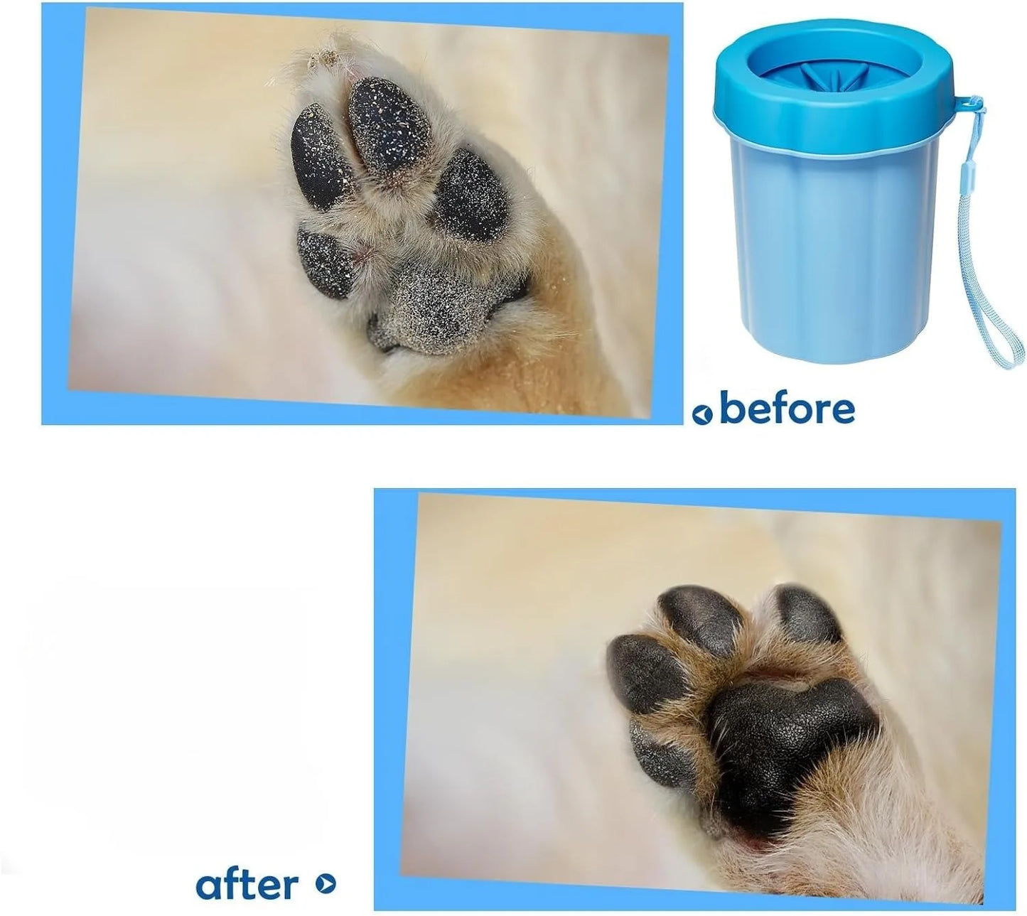 Paw Cleaner for Dogs: Medium Dog Paw Washer Cup for Muddy Paws Portable Pet Foot Cleaner with Soft Bristles