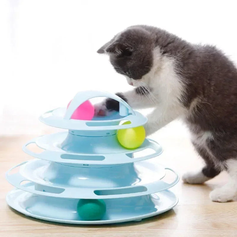 Roller Balls Interactive Cat Tower Toy: Engaging Play and Exercise for Your Cat