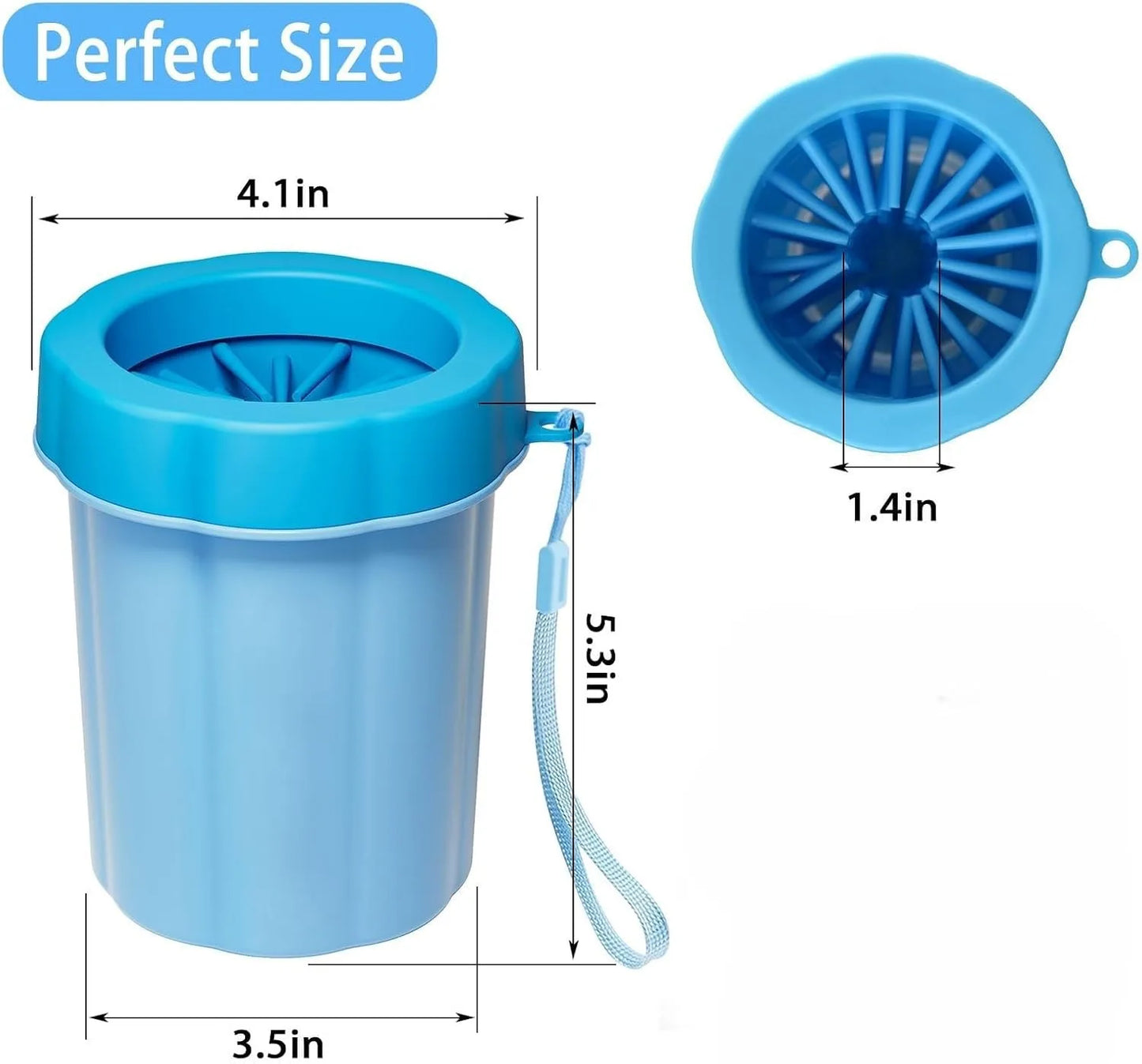 Paw Cleaner for Dogs: Medium Dog Paw Washer Cup for Muddy Paws Portable Pet Foot Cleaner with Soft Bristles